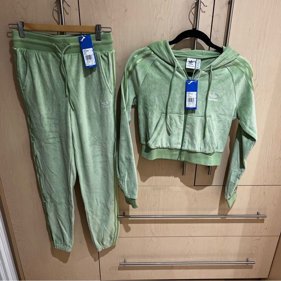 adidas Other - Green Adidas Velour Tracksuit